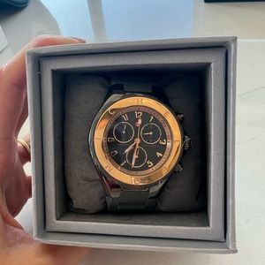 MICHELE grey & rose gold 40mm watch